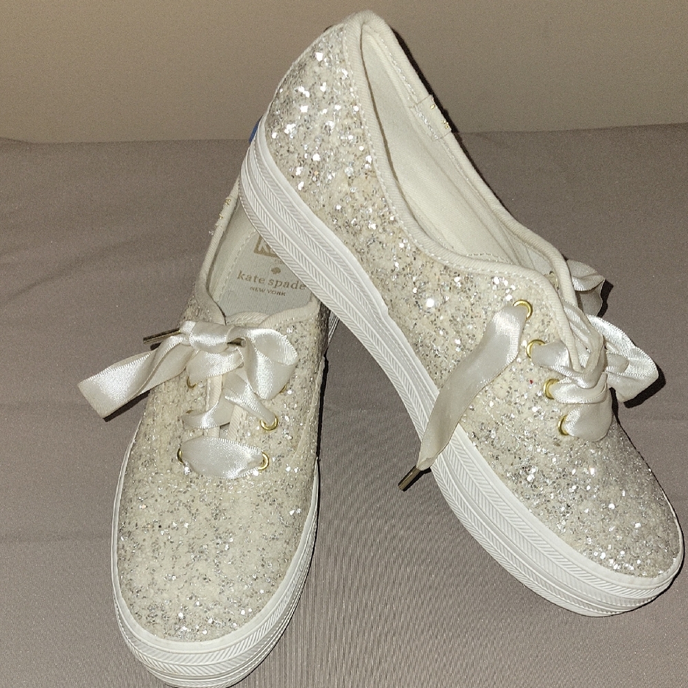 Kate Spade Women's Sparkling Glitter Sneakers - Cream